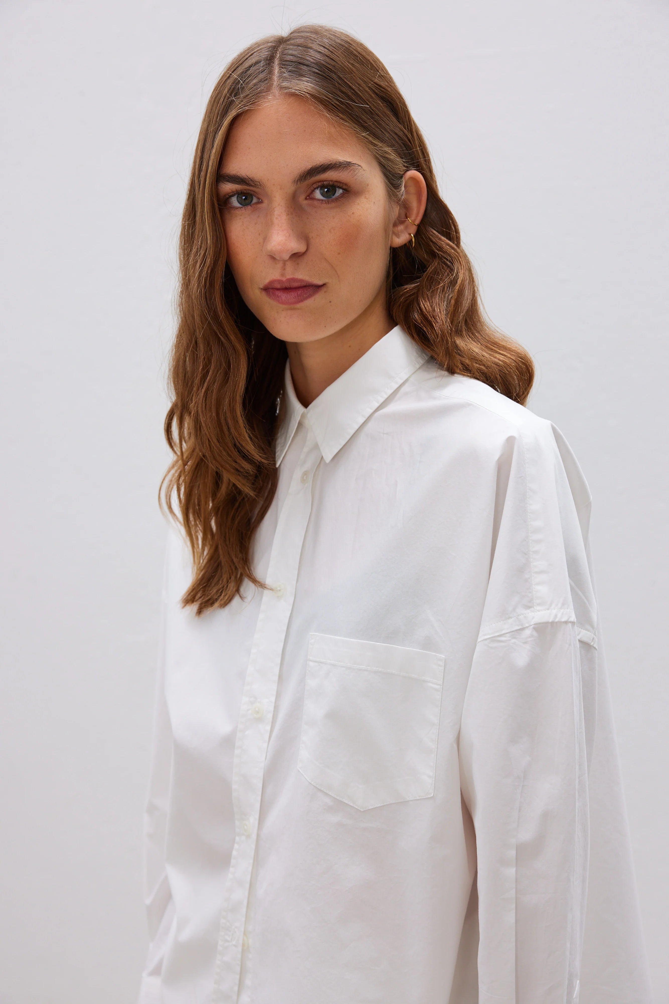 LMND Chiara Long Sleeve Shirt Classic in White