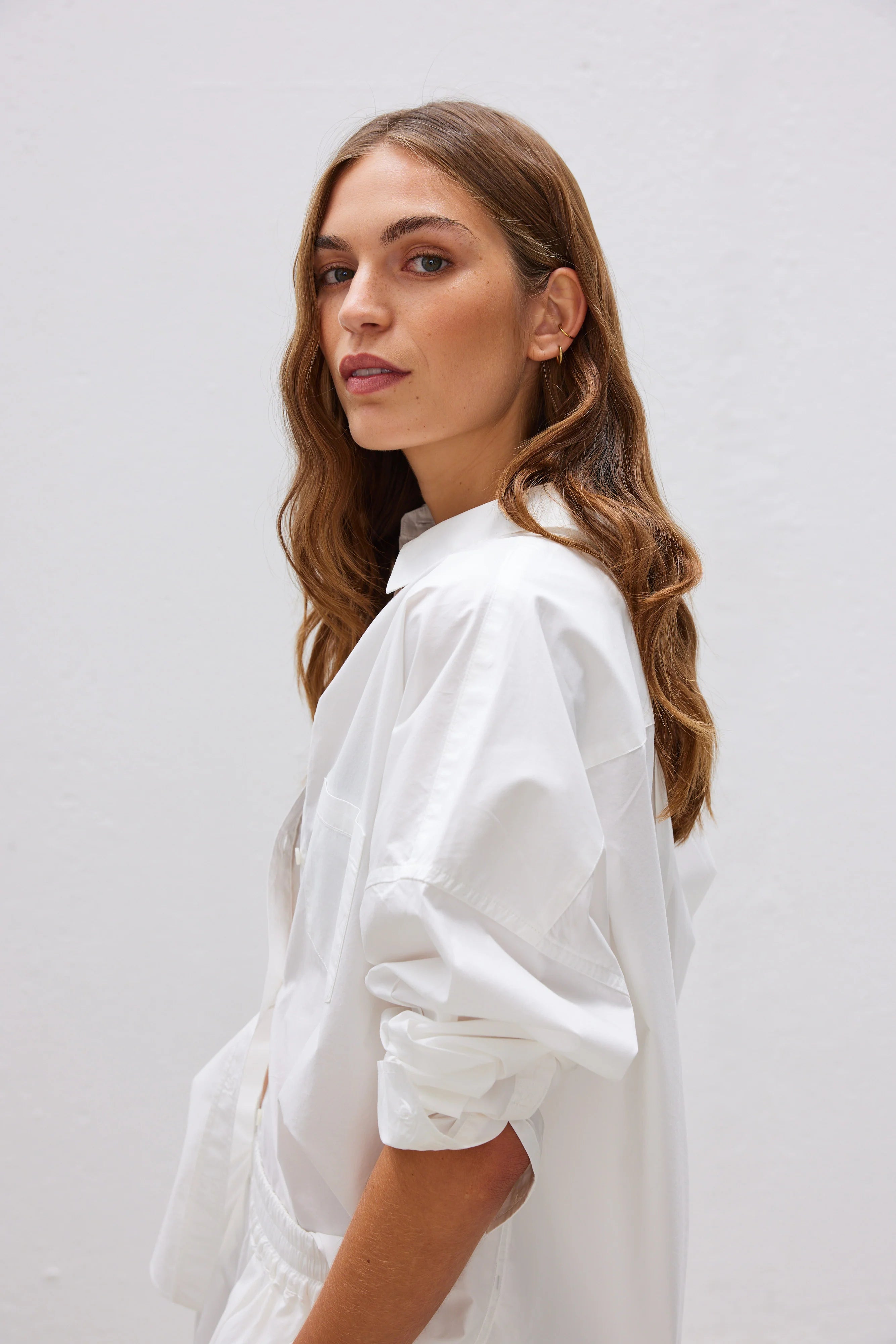 LMND Chiara Long Sleeve Shirt Classic in White