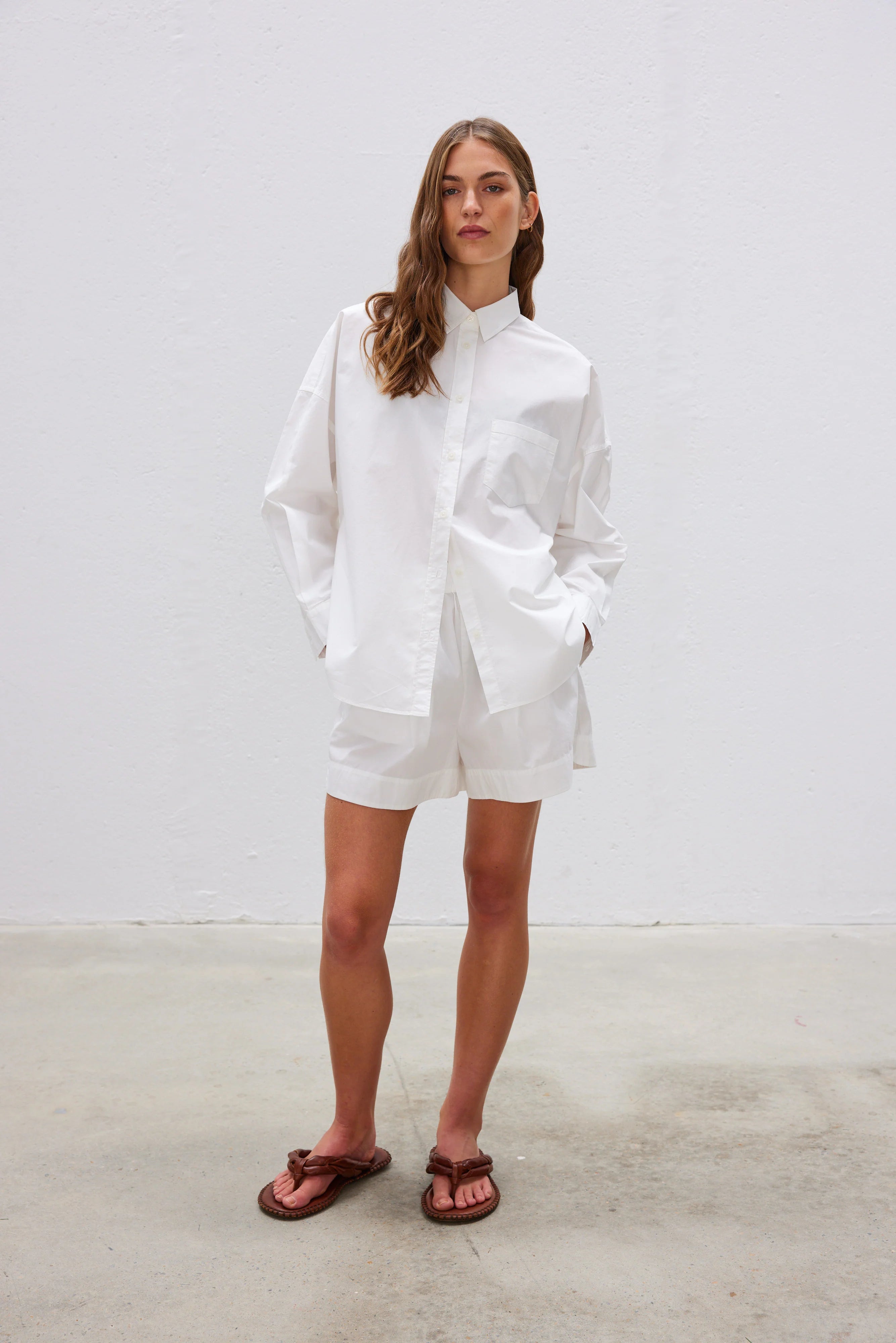 LMND Chiara Long Sleeve Shirt Classic in White