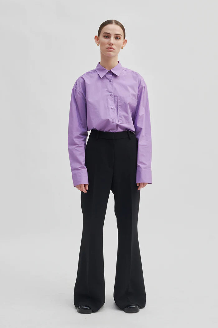 Second Female Fique Flared Trousers - Black