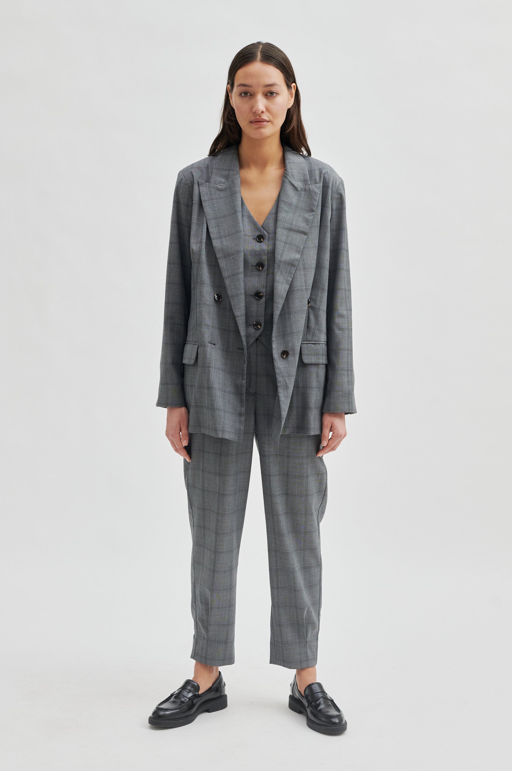 Second Female Drinks Blazer - Grey Melange