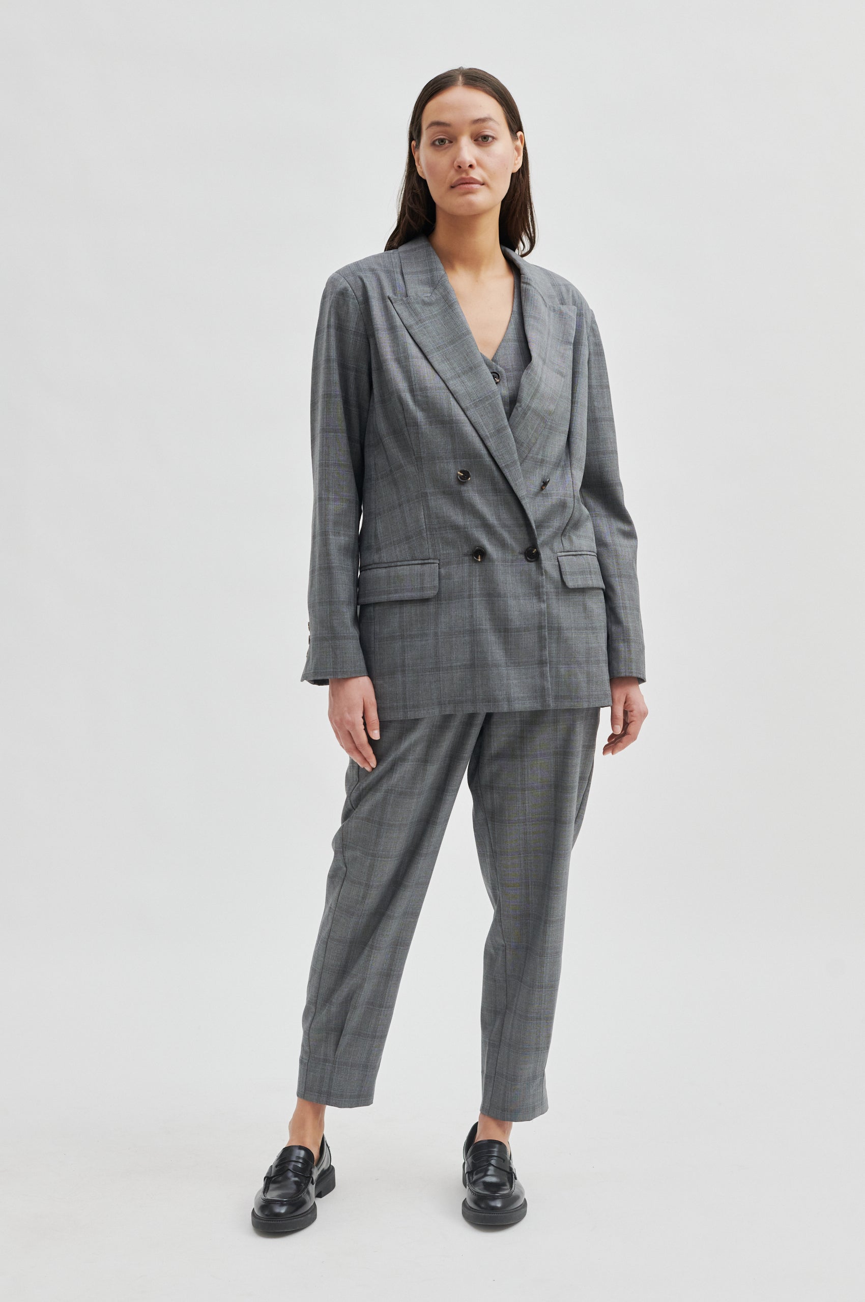 Second Female Drinks Blazer - Grey Melange