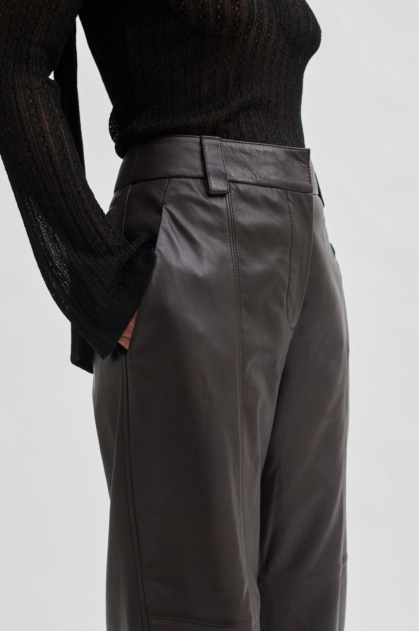 Diesel LGIKO 0DATU Womens Leather Trousers Regular Slim Fit Regular Waist  Pants  eBay