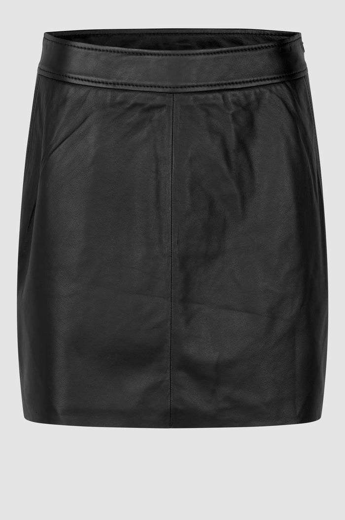 Second Female Lindie Leather Skirt - Black