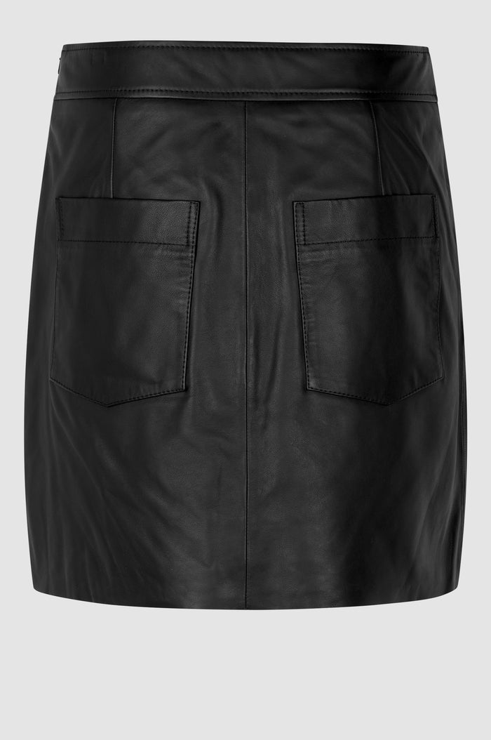 Second Female Lindie Leather Skirt - Black